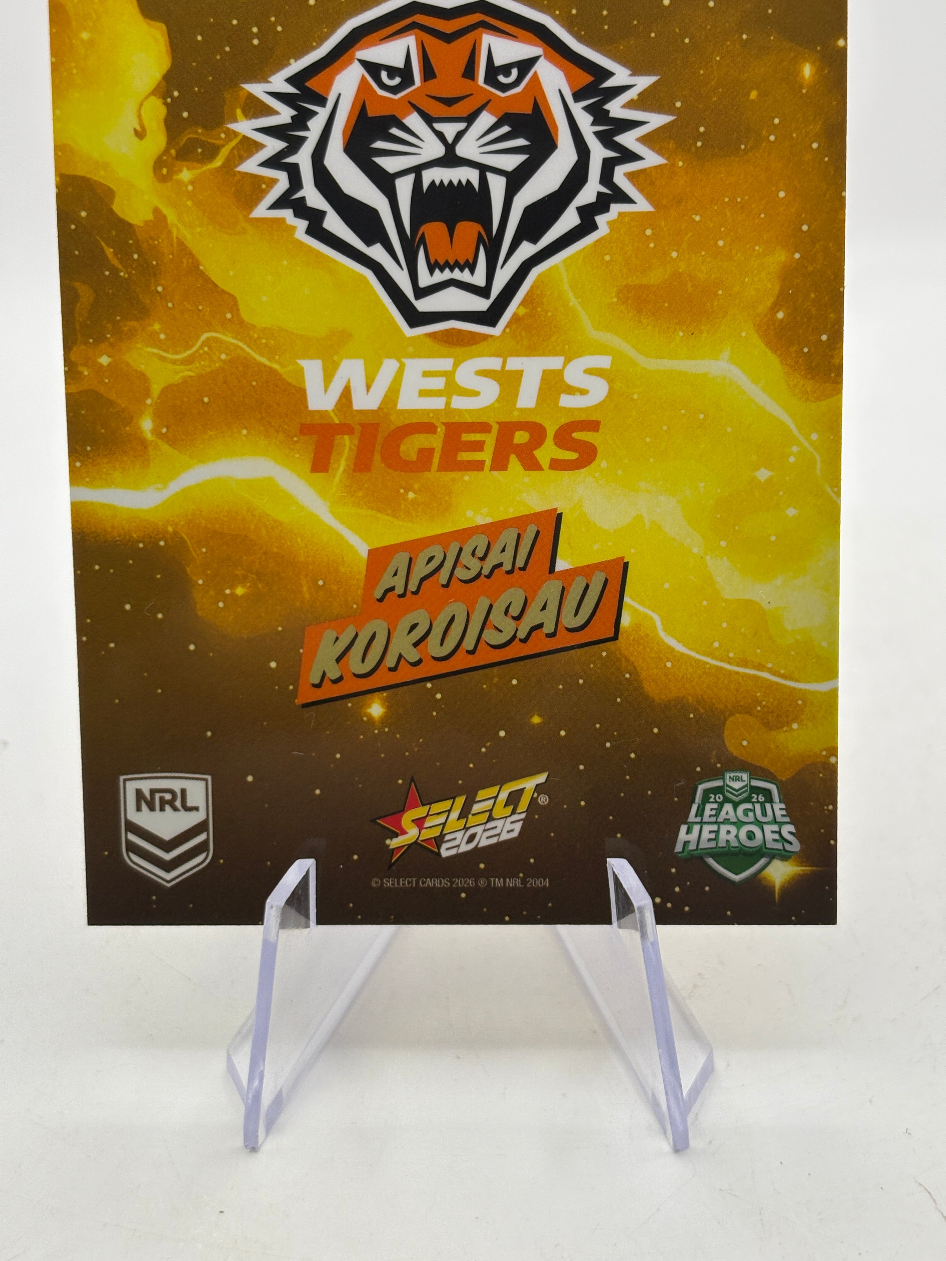 2026 NRL Select League Heroes Apisai Koroisau Gold Bang #BG82